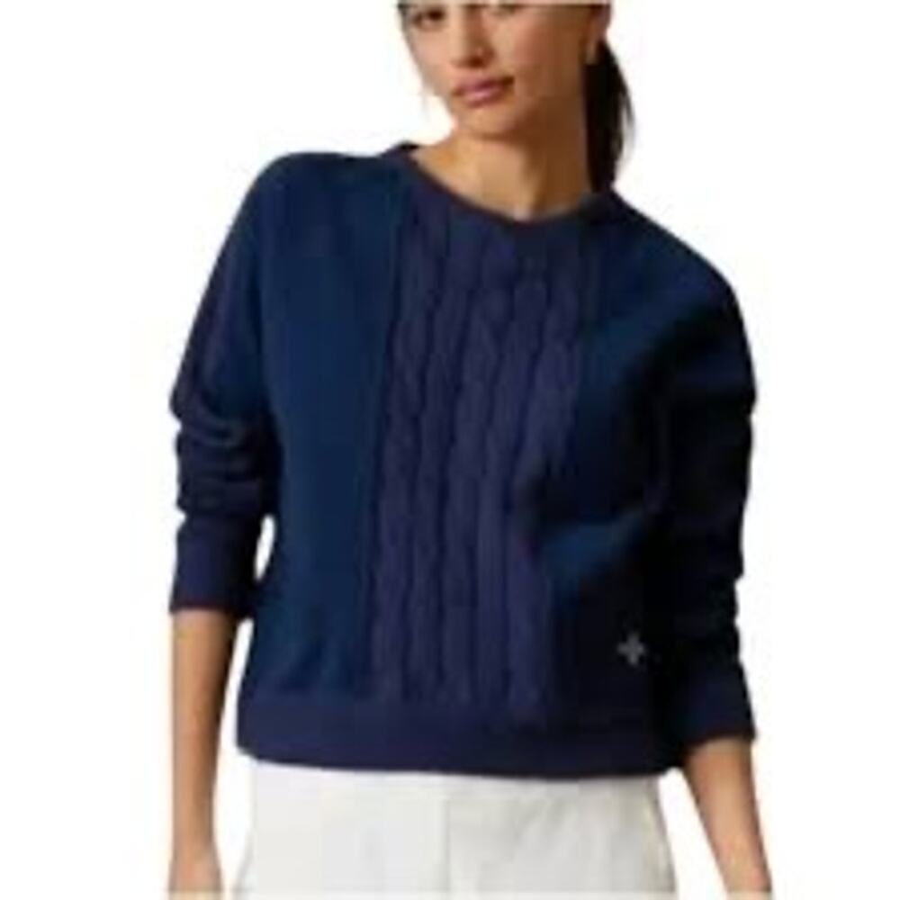 Tuckernuck Navy Cable Knit Crewneck Sweater Women’s XL *EUC